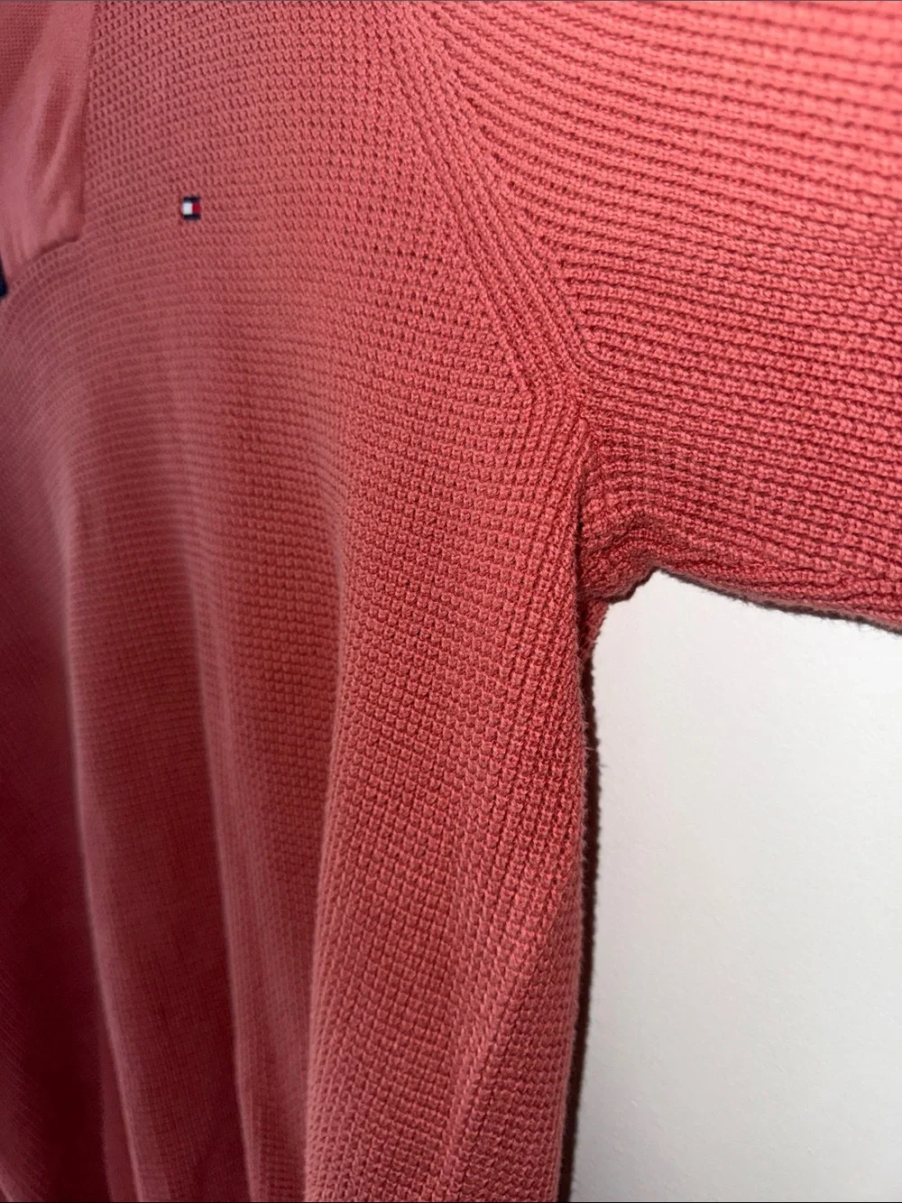 Vintage‎ Tommy Hilfiger Red Ribbed Shawl Collar Sweater Men's Size XL